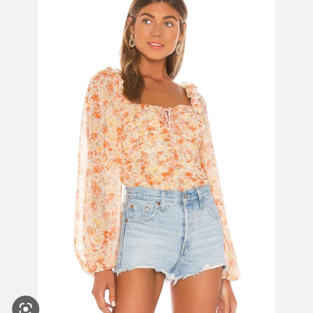 Free People Mabel Printed Top size small